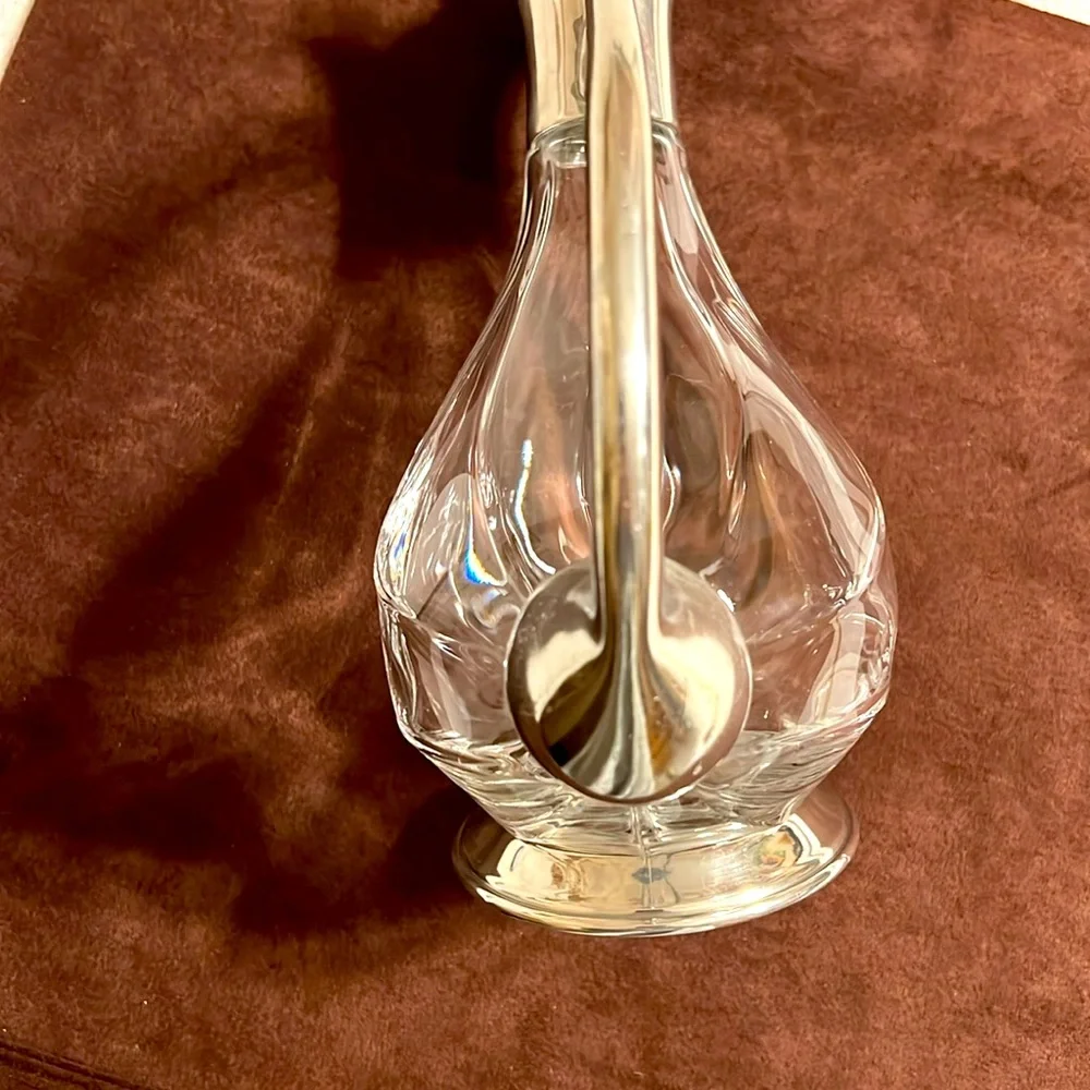 JEAN GOARDERE VINTAGE 1960 Elegant Glass and Tin Carafe, Ewer, Decanter, Pitcher
